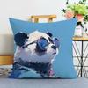 Cute Panda Print Decorative Pillowcase Bedroom Living Room Square Cushion Pillowcase