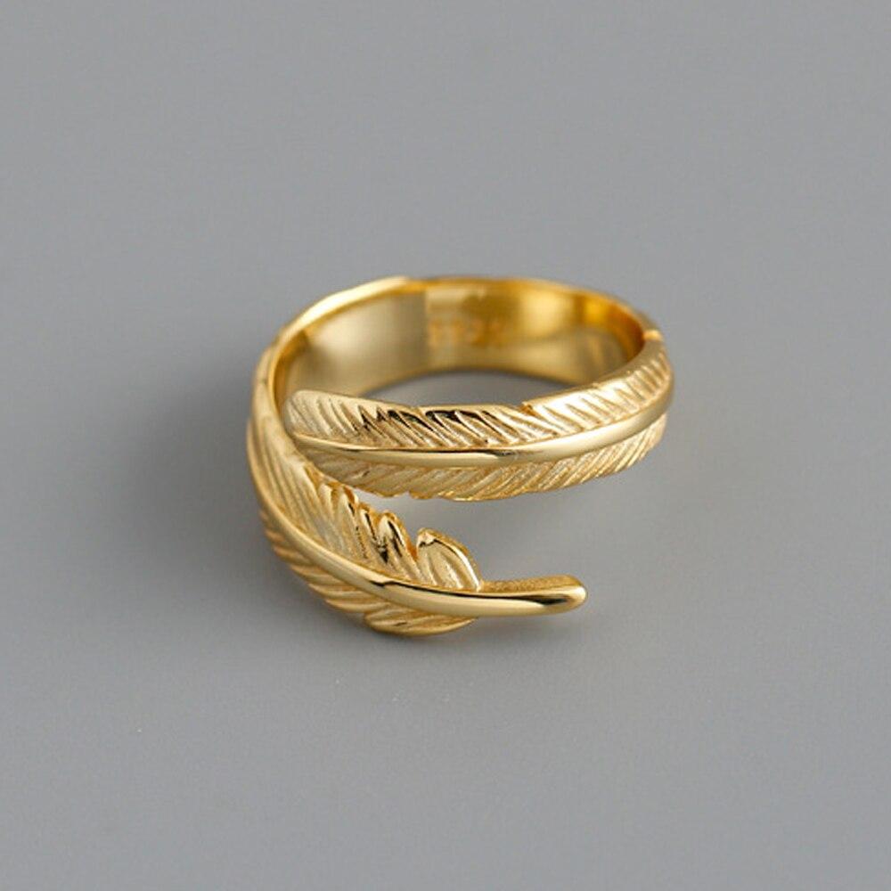 Federring aus vergoldetem Sterlingsilber 925, verstellbar, F114