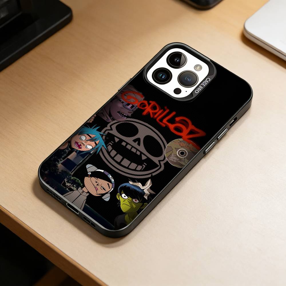 C-Gorillaz Anime Phone Case For iPhone 17,16,15,14,13,12,11 Plus,Pro Max,XS,Colorful Silver Black Cover