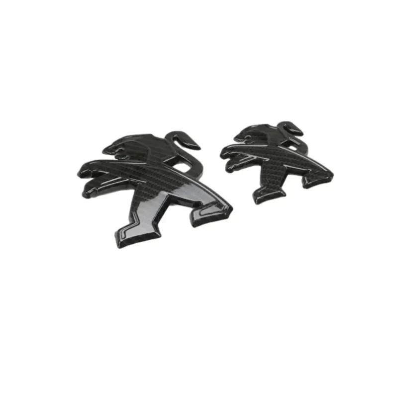 Peugeot 408 308 4008 508L 5008 2008 için Araba Ön Arka Amblem Çıkartmaları Karbon Fiber Otomatik Izgara Kuyruk Rozeti Çıkartmaları Dekorasyon