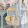 Junior high school student schoolbag college wind large capacity female contrasting color design small fresh backpack cute girl backpack pain bag