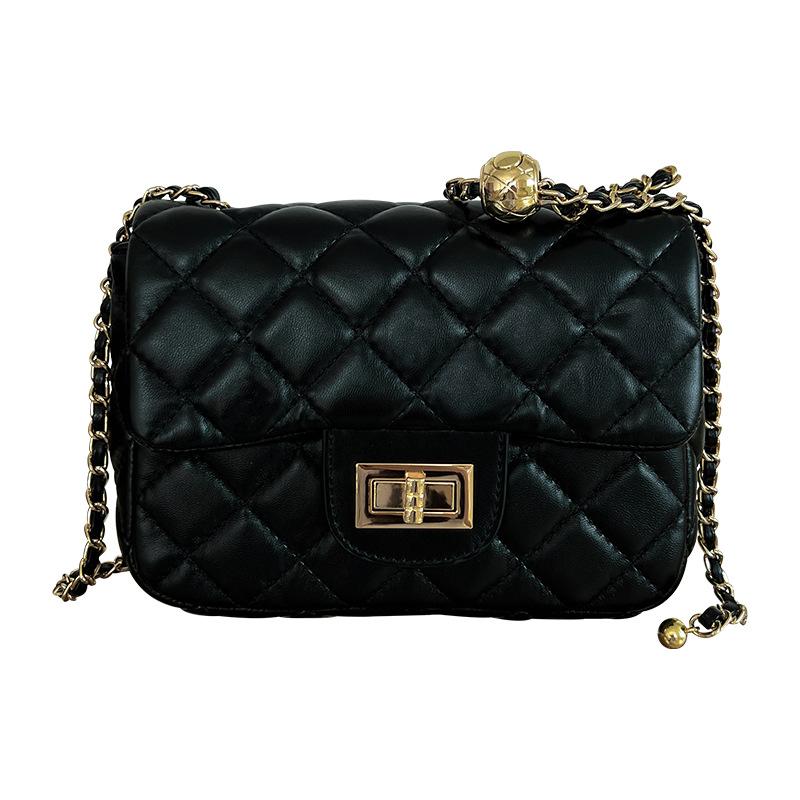 Kleine goldene Kugel-Tasche für Damen Frühling und Sommer Neu Kleine Duft-Diamant-Tasche Lässige vielseitige Kette Umhängetasche