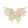 Modische Schmetterling bunte Zirkon Brosche, Anti-Exposition Nadel für Damen, Metallknopf zum Befestigen von Kleidung, Hochzeitsfeier Geschenk