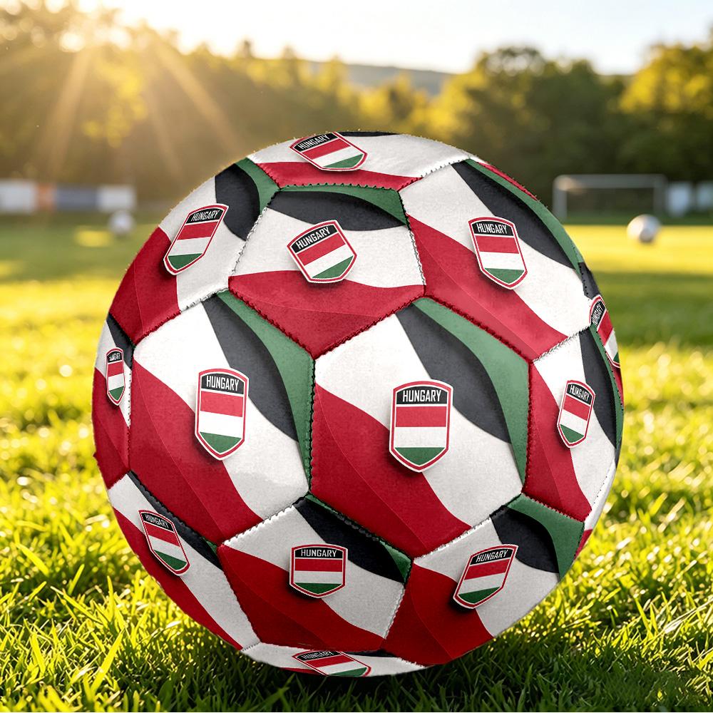 Hungary Football Printed Size 5 Soccer Ball Wear Resistant Standard Adult Training Football Fan Gift for Indoor Outdoor Match Sports