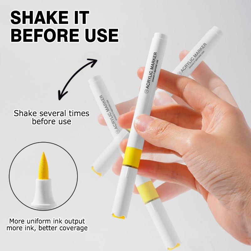 ROSYMENG 126/9 Colors Acrylic Paint Marker Pens Soft Brush Professional Drawing Pens PK LANGUO School Stationery Art Supplies