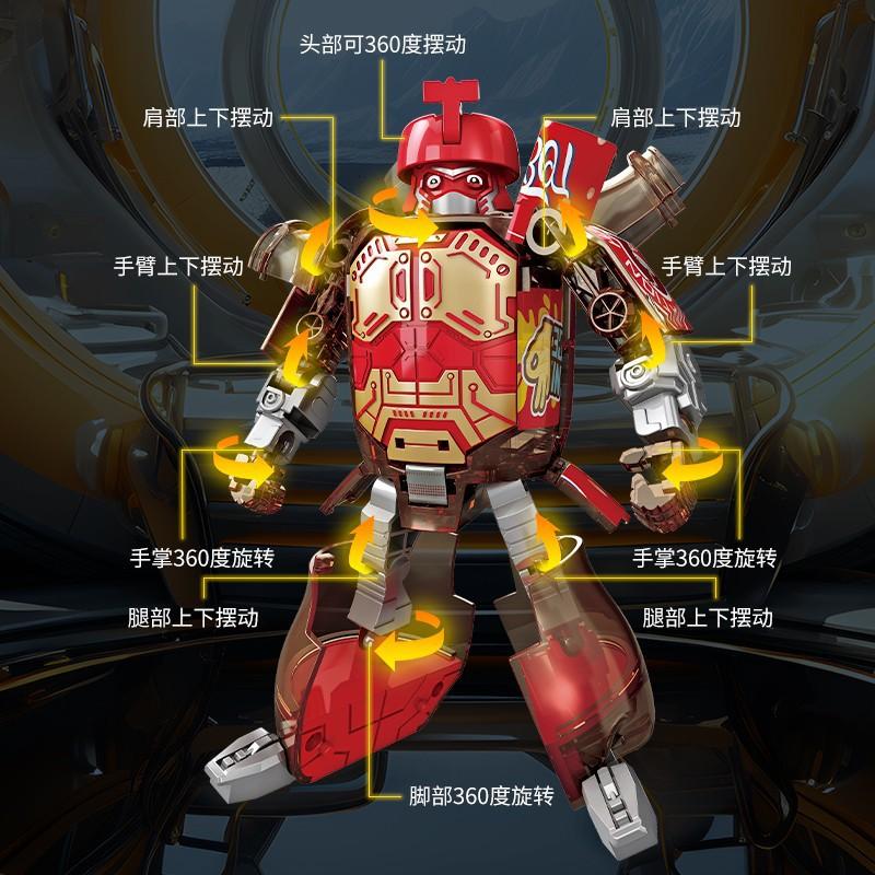 Yeni Sıcak Soda Dönüşen Robot Dönüşüm Modeli Kola Portakal Suyu Çocuk Oyuncak Erkek Montajlı Model