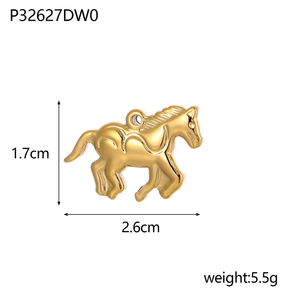 CARLIDANA Simple Ocean Shell Cat Fish Bird Pendant Charm Gold Plated Stainless Steel Charm For Bracelet Earrings DIY Jewelry