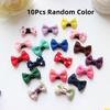 10Pcs Baby Girl'S Hairgrips Strip Knot Barrettes Solid Dot Pringting Small Bow Ribbon Hair Clips Hairpins Kids Hair Accessories
