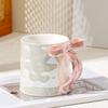INS Bowknot Ceramic Mug Exquisite Ceramic Coffee Cup Safe Milk Container  Girl's Gift