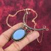 Angelite Necklace Copper Wire Wrapped Gemstone Necklace Adjustable Chain Necklace Angelite Jewelry Handmade Necklace Copper Jewelry For Gift