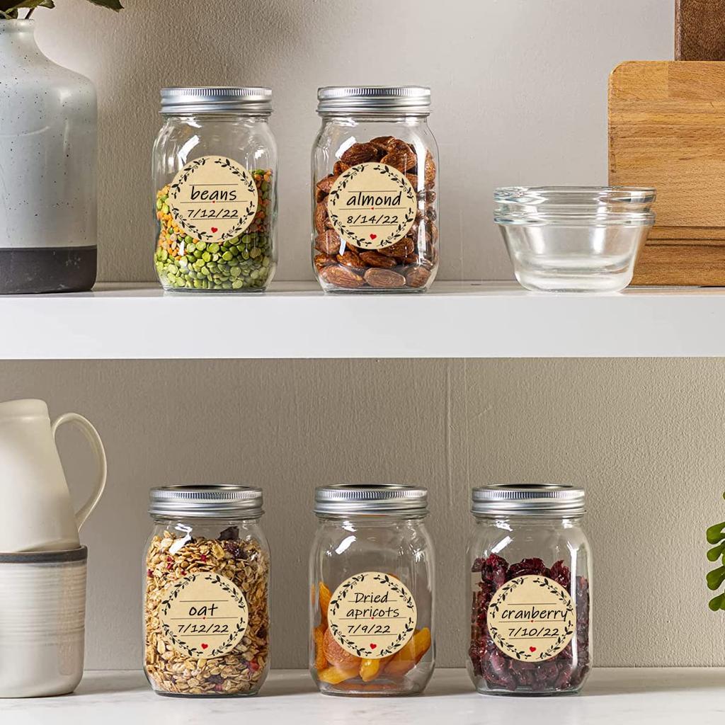 Rola Autocolante Hârtie Kraft 500 Buc. Etichetă Sigiliu Autoadezivă Ambalaj Decorativ Caligrafie Etichetă Binecuvântare Autocolant Sărbători Copt