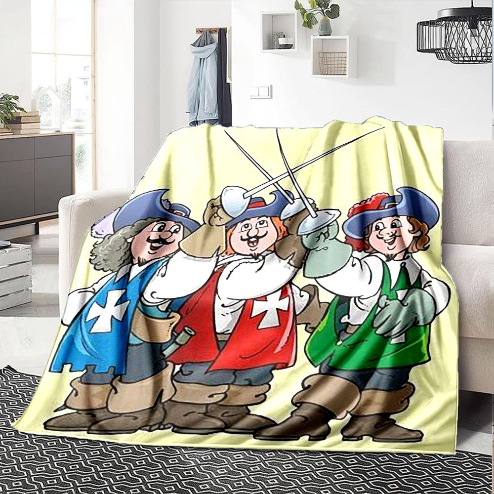 The Three Musketeers Theme Printed Blanket - Perfect for Couch, Bed, Travel & Outdoor Use | Machine Washable, Cozy & Durable.