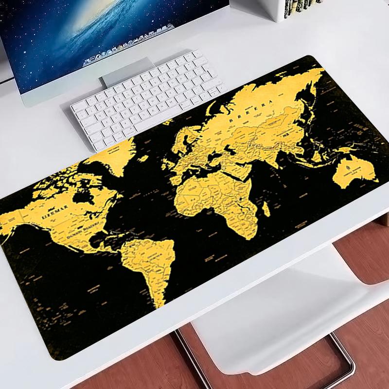 Beliebtes Mauspad Weltkarte Große Größe E-Sport Gamer Schreibtischmatte Rutschfest Laptop Tastaturunterlage Gaming Erweitertes Mauspadd Für Bestes Geschenk