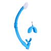 Freediving Snorkel 2 in 1 Silicone Streamlined Soft Flexible Roll Up Folding Snorkel Tube for Scuba Diving Blue