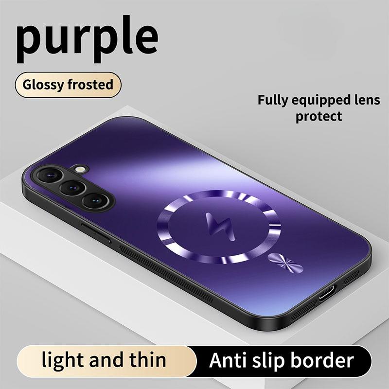 For Samsung Galaxy A37 Case Integrated Magnetic Light-absorbing Fashion Ice Image Frosted Surface Shock Absorption Box