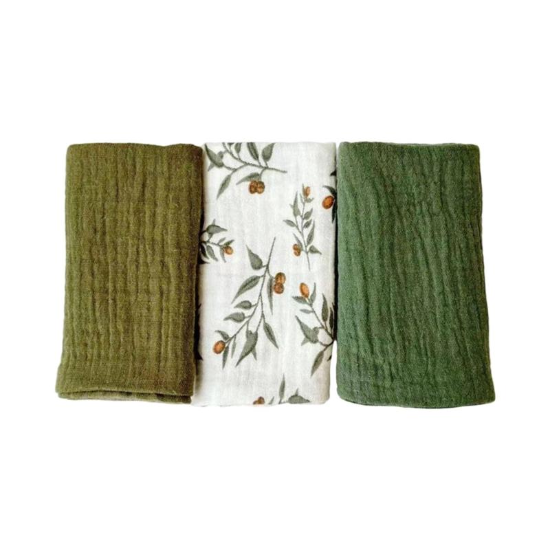 Thick 4 Layer Face Towel Soft Absorbent Baby Square Towel Comfortable Washcloths for Newborns 3pcs Set 25x25cm