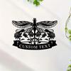 Metal Sign Dragonfly Flower Wall Art, Personalized Name Plate for Garden, Outdoor Home Decor Gift