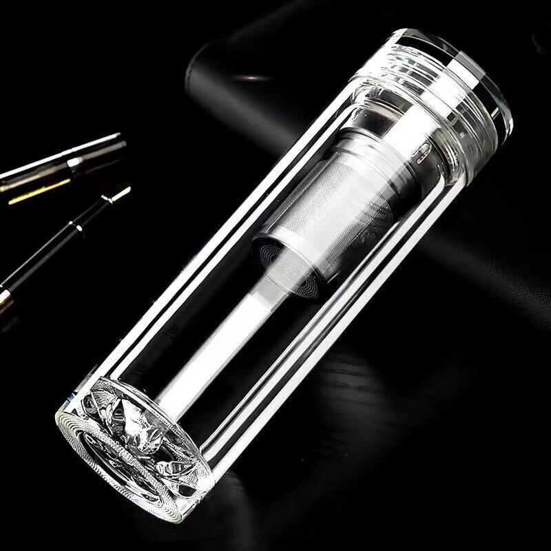 Crystal Double-Layer Tea Infuser Glass Cup