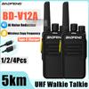 2/4PCS Baofeng BD-V12A Mini Walkie Talkie 2 Types Noise Reduction Wireless Copy Frequency Type-C Charger V12-A Ham Two Way Radio