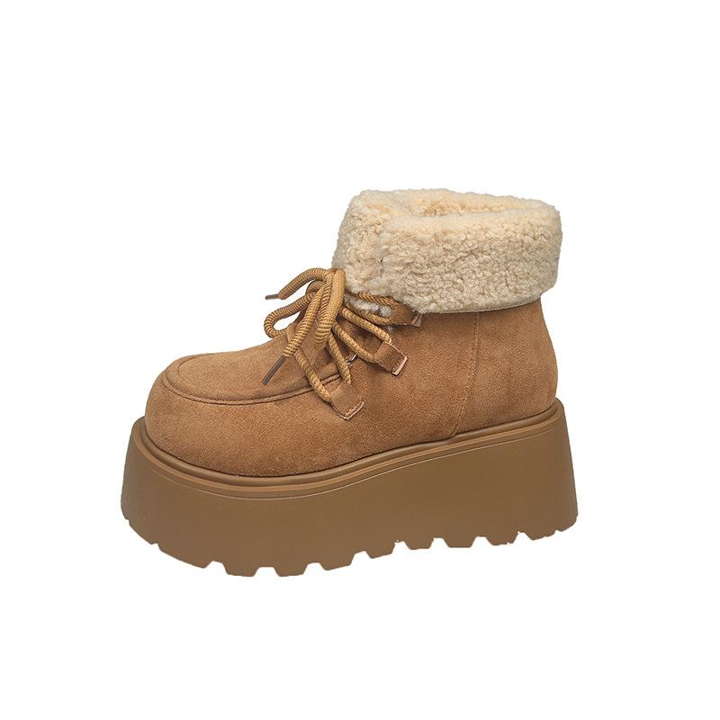 

Теплые зимние женские ботинки 2025 осень-зима новые короткие ботинки хлопковая обувь женские бархатные утолщенные ботинки Мартина зимние ботинки 40 верблюд