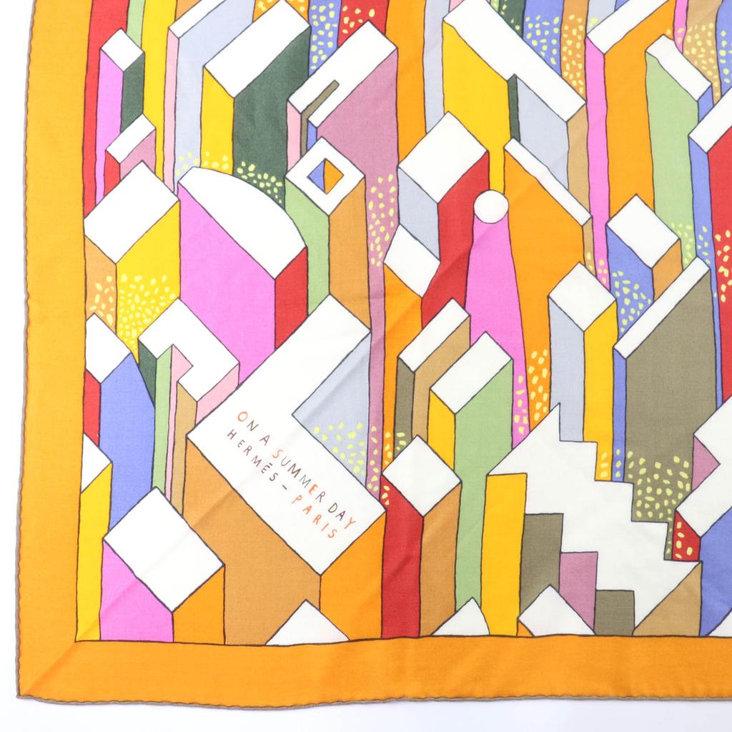 Great HERMES scarf ON A SUMMER DAY multicolor cashmere Women Used