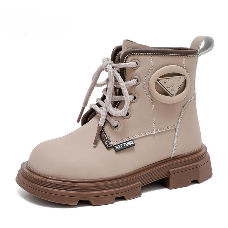 New children's leather boots,  velvet girls' boots
