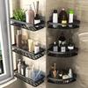 No Drill Wall Mount Bathroom Storage Shelf Corner Shower Rack Organizer with Adhesive