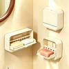 Soap Box No Punching Wall Hanging Bathroom Toilet Toilet with Lid Drain Box Wall Soap Box Soap Box Soap Rack