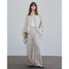 Demana Women's 100% Linen Wide Leg Pleated Casual Pants