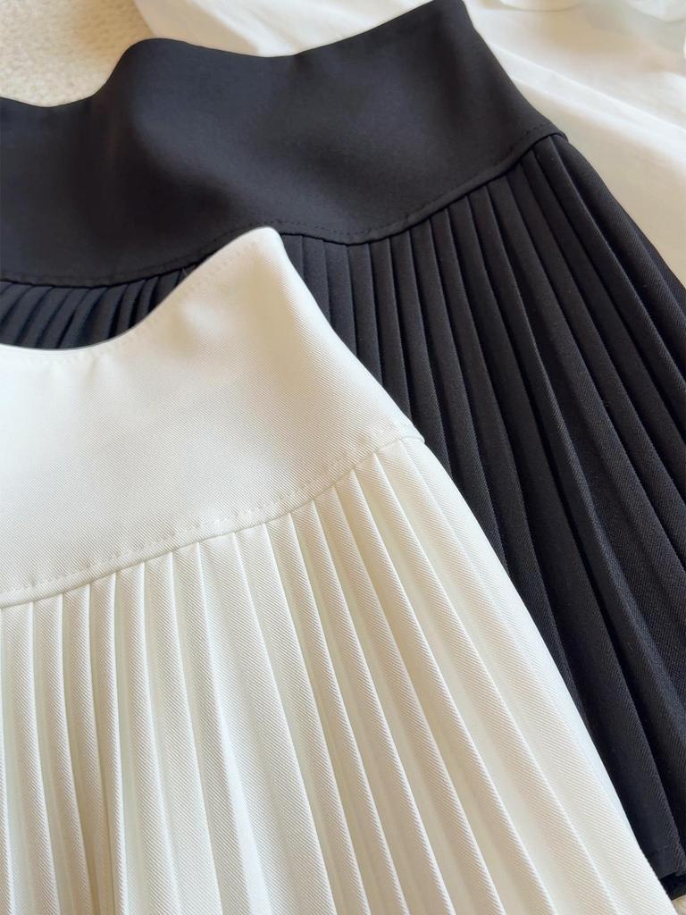 Petite Anti-Exposure A-Line Skirt - 2026 Spring/Summer High-Waisted Slim Pleated Skirt for Women