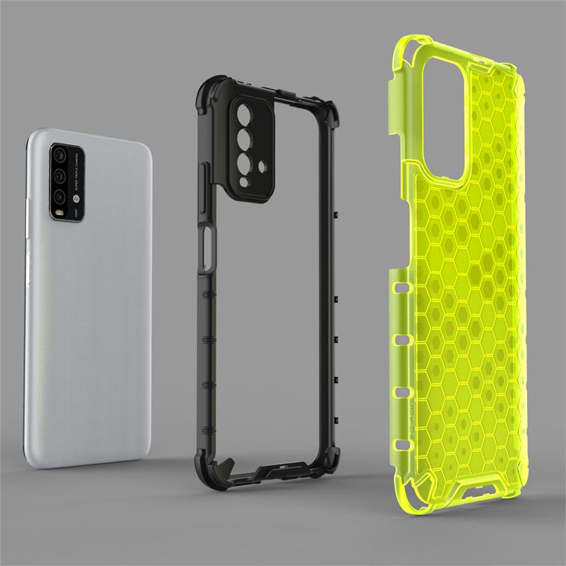 Shockproof Transparent Case For Xiaomi Redmi 9T Bumper Honeycomb Armor Back Case For Redmi 9T Case Cover For Redmi 9T 9A 10C 10A
