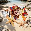 Custom Name Personalized Marilyn Monroe Print Beach Towel, for Trip Camping Beach Party Home Decor, Birthday Gift for Family & Friends