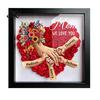 Affichage Photo de Chambre Personnalisé Maman Je T'aime Boîte à Ombre Fleurie Cadre Personnalisé Noms Mains Tenant les Mains Décor Mural de Salon Cadeaux pour Maman