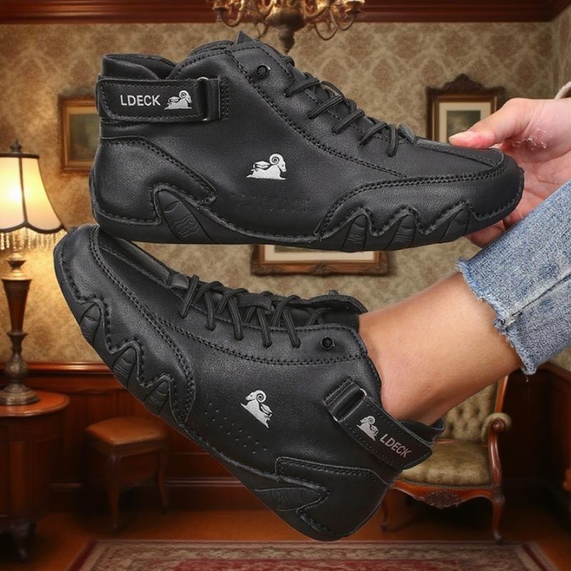 Women's Casual Bare Boots Fashionable Ankle Comfort Soft Soled High Top Shoes Luxury Brand Retro Anti Slip Lace Up Walking Shoes