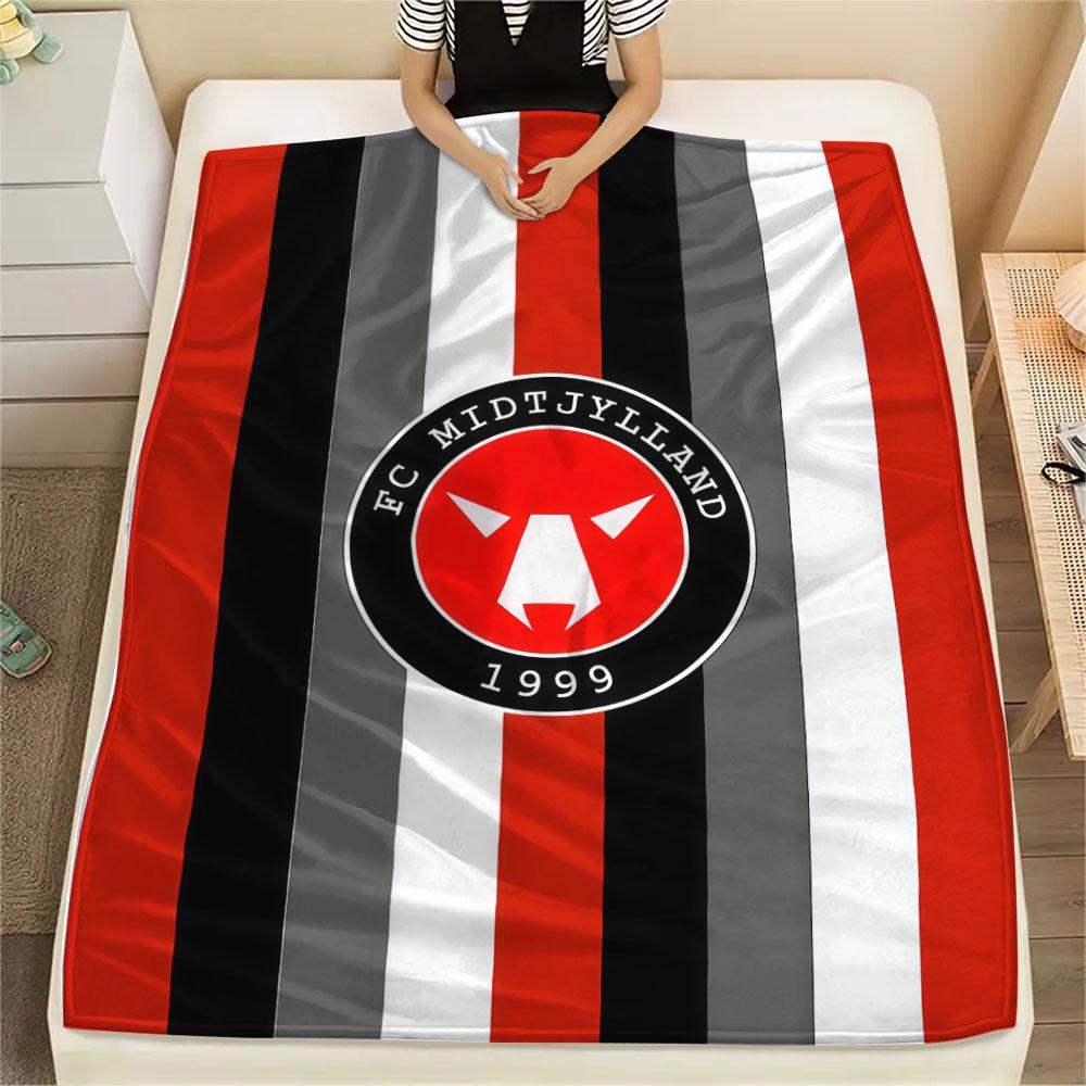 FC Midtjylland logo FlAannel Blanket, High quality Comfortable for All Seasons, Home Decor, Warmth and Comfort