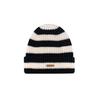 Japanese Striped Letters Small Label Large Version Wool Hat for Women In Autumn and Winter Warm Versatile Big Head Circumference Knit Pile Hat Trend