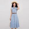 Women's Sleeveless Retro Washed Denim A-line Dress