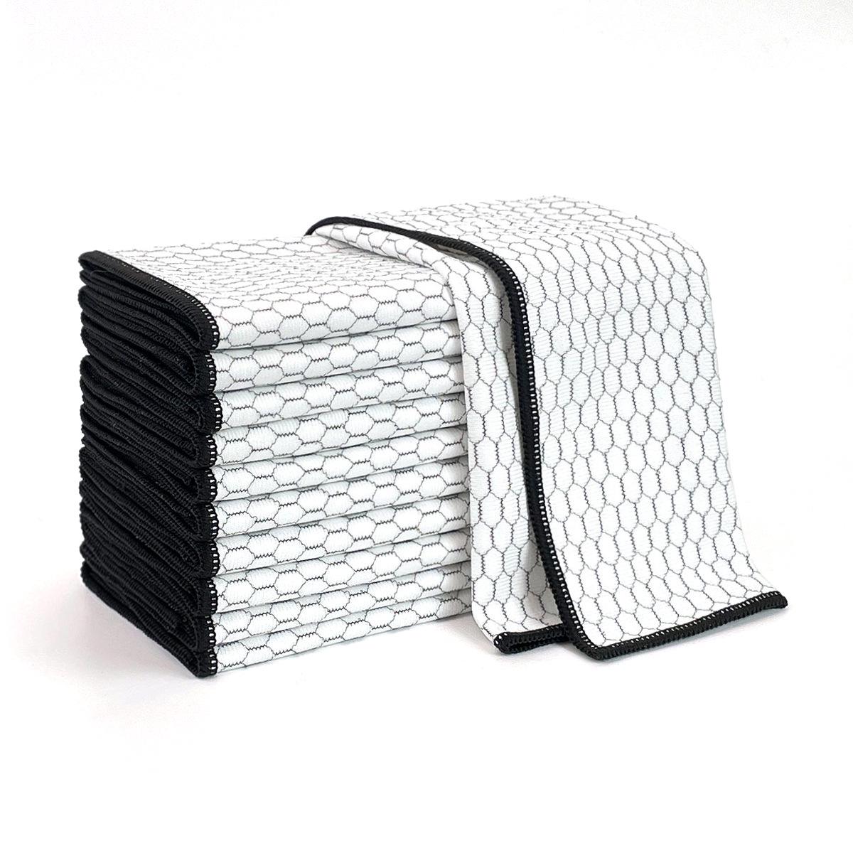 Lint-Free Glass Cleaning Cloth: Absorbent, Streak-Free Mirror Wipes for Daily Household Use 30x30cm with Edge Locking