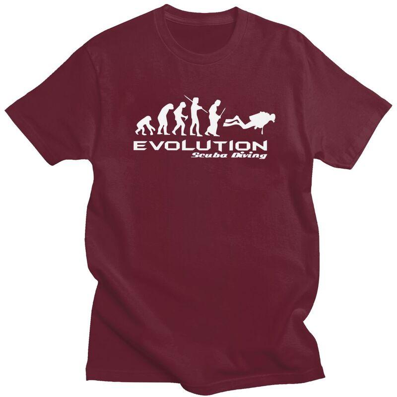 Custom Evolution Of Scuba Diving T Shirt for Men Pure Cotton Tshirt Casual Tee Funny Underwater Dive Diver Gift Tshirt Slim Fit