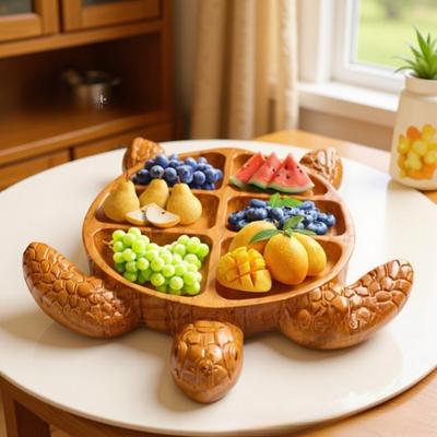 Turtle Sea Monster Design Fun Dinner Plate Halloween Decoration, High-end and Niche Wooden Handicrafts