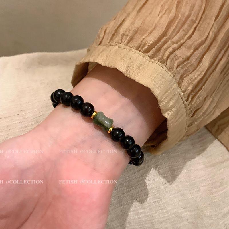 Chinese Design Beaded Doudou Bracelet Retro National Style Premium Black Bracelet Jewelry