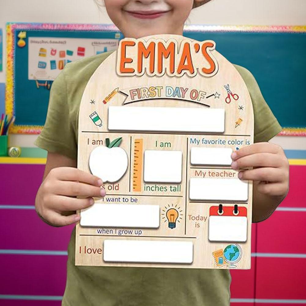 First And Last Day Of School Board Reusable Photo Message Board Personalized First Day Of School Sign Chalkboard for Kids School
