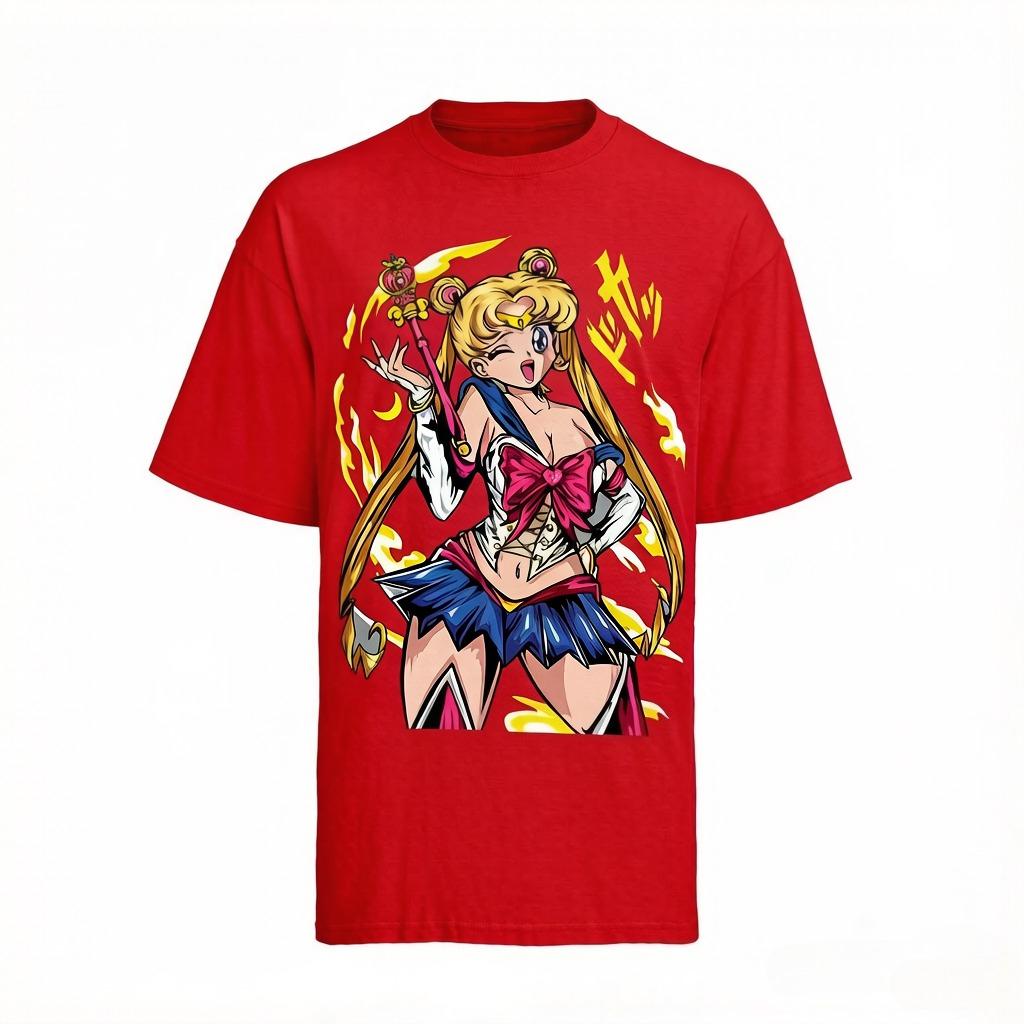 

Pretty Soldier Sailor Moon Comicstyle Tshirt Summer Edition Early 21st Century Childrens and Parental Clothing S