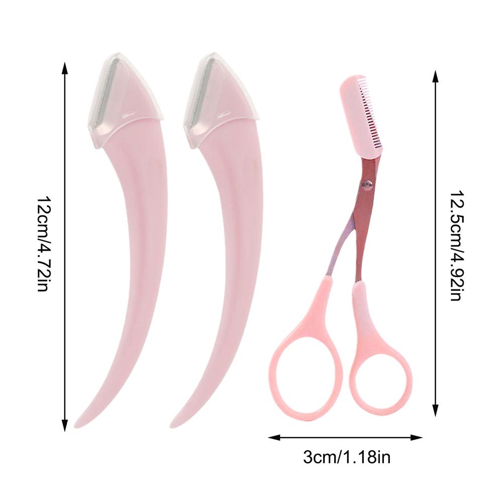 3PCS Eyebrow Trimmer Set Eyebrow Scissors With Comb Crescent Trimmer Makeup Tools Eyebrow J2S0