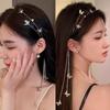 Crystals Tassel Headband For Women Sparkly Rhinestone Fake Earrings Hair Chain Hairhoop Sweet Sparklings Hair For Party Wear