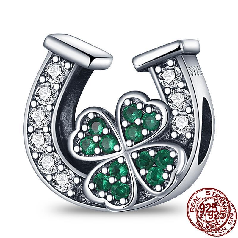 

Copper Metal Green Series Four leaf clover Pendant Bead Component Compatible With 4MM hole diameter Do It Yourself Bead Components Trendy Fashion