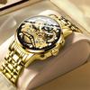 KASRLUO Men's Quartz Waterproof Calendar Watch - European and American Fashion Style, Hollow Design
