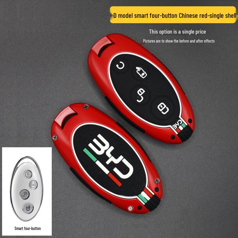 BYD Car Key Cover Buckle for Song MAX, Qin 80, S7 - Metal Protective Shell