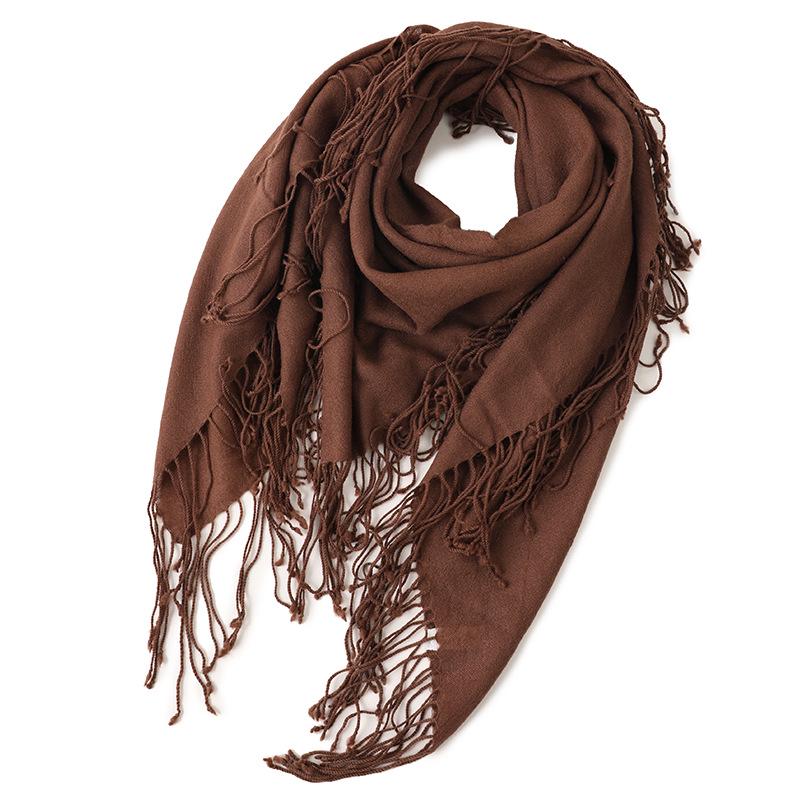

Women s Lightweight Cashmere Tassel Scarf - Fine Spun Solid Color Shawl 100-135CM