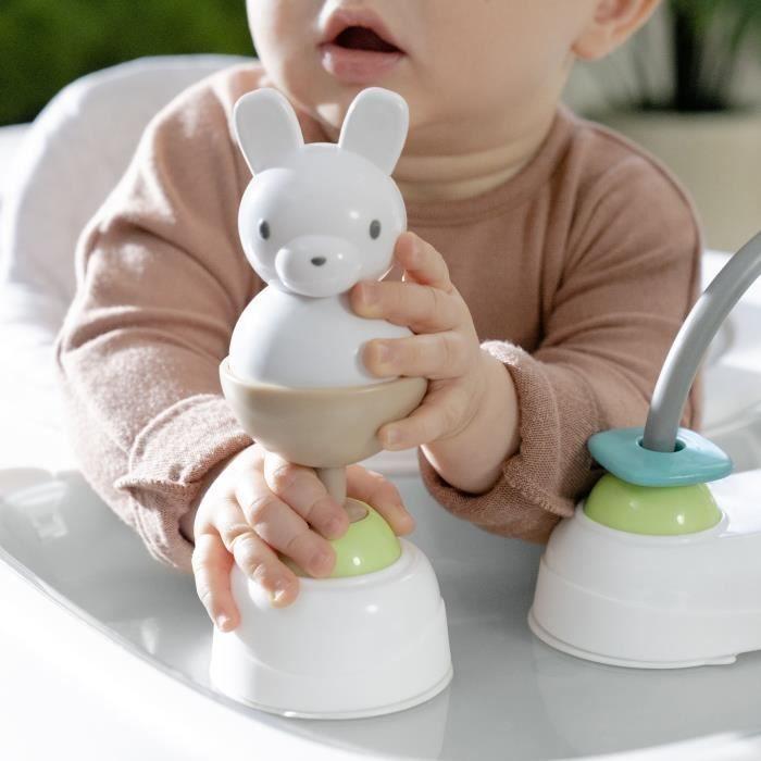 INGENUITY Trotteur bébé Step & Sprout - 3 en 1 - 51 x 66 x 74 cm - Blanc et Gris - Dès 6 mois